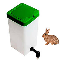 Поилка для кролей ниппельная Tehnomur 1 л пластиковая емкость для воды белая для сельского хозяйства AGS