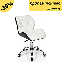 Кресло офисное Bonro B-531 компьютерное офисное кресло эко кожа белое с черным рабочий стул для офиса и дома