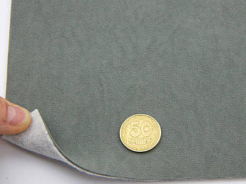 Відріз 1,2м, Автовелюр стельовий Alkantra A16, колір сірий із зеленим відтінком, на поролоні та повсті, товщ. 2мм шир. 165см