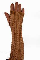 Женские перчатки стрейч длинные+митенка Рыжие
