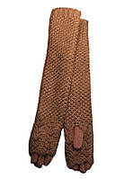 Женские перчатки стрейч длинные+митенка Рыжие