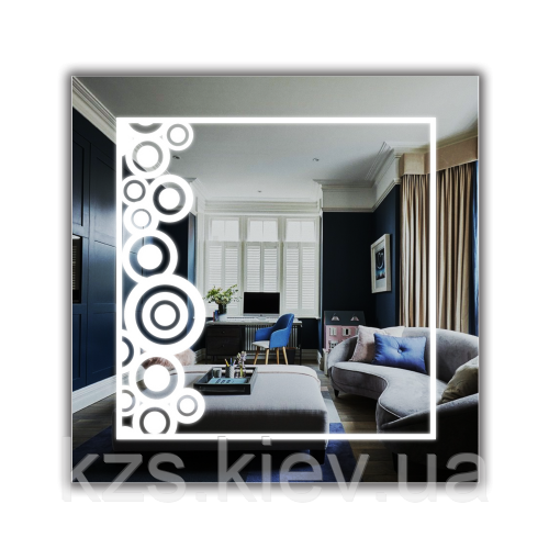 Дзеркало з LED підсвічуванням 800х800мм., фото 1