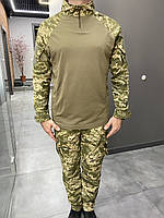 Военная боевая рубашка убакс Украинский пиксель, со вставками ЗСУ армейская кофта тактическая рубашка