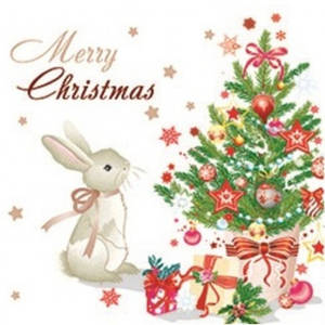 Серветка ТМ "La Fleur" 33х33, 2 кулі, 16 шт., "Святкова ялинка"