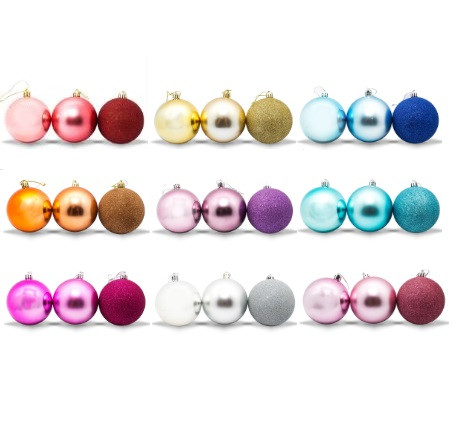 Куля новорічна D-80 "МІКС 3в1" (Блиск, гальваніка, матова) 6 шт./уп, 396 шт./ящ., фото 1