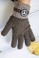 Детские перчатки темно-коричневые 4-6 лет