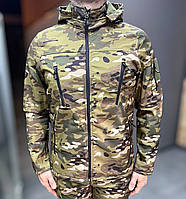 Куртка тактическая на флисе, Мультикам, подкладка - флис, демисезонная флисовая куртка для военных AIR