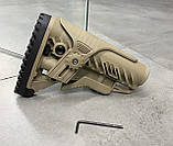 Приклад (база) FAB Defense GLR-16 CP-T з регульованою щокою для AR15/M16. Колір — Койот (MIL-SPEC, Com-SPEC), фото 4