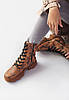VM-Villomi Жіночі коричневі черевики з камуфляжним та текстовим принтом, фото 4