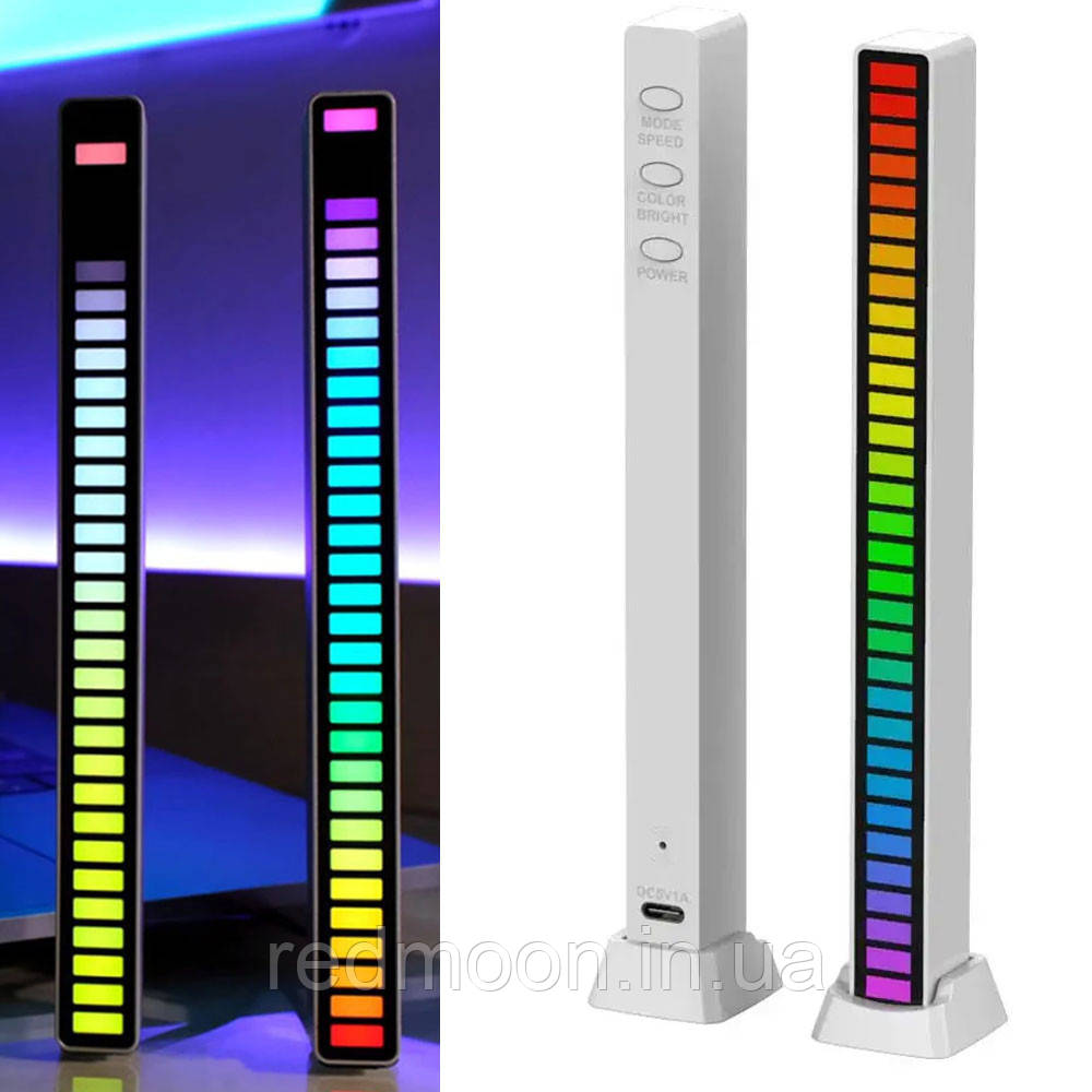 Світлодіодний світильник RGB від мережі LED D08-RGB, музичний / Звукова лампа USB еквалайзер