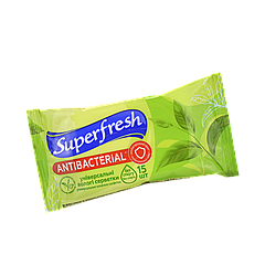 Влажные салфетки SuperFresh "Зеленый чай" 15 шт.