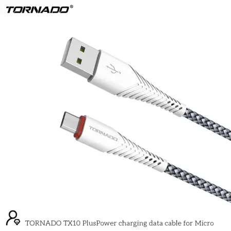 Кабель Tornado TX10 Micro USB Tissue cable 2.4A 1M White, фото 1