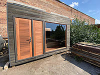 Moderne Modulsaunas und - banjas mit den Panoramafenstern