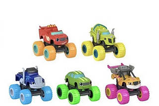 Спалах і диво-машинки набір 5 машинок Fisher-price Blaze&Monster Machines Neon Wheels 5-pack, фото 5