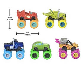 Спалах і диво-машинки набір 5 машинок Fisher-price Blaze&Monster Machines Neon Wheels 5-pack, фото 4