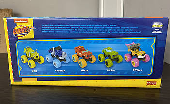 Спалах і диво-машинки набір 5 машинок Fisher-price Blaze&Monster Machines Neon Wheels 5-pack, фото 3