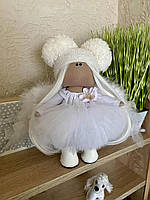 Авторская текстильная кукла для девочек ручной работы интерьерная Ангел Ольга Тильда 30 см