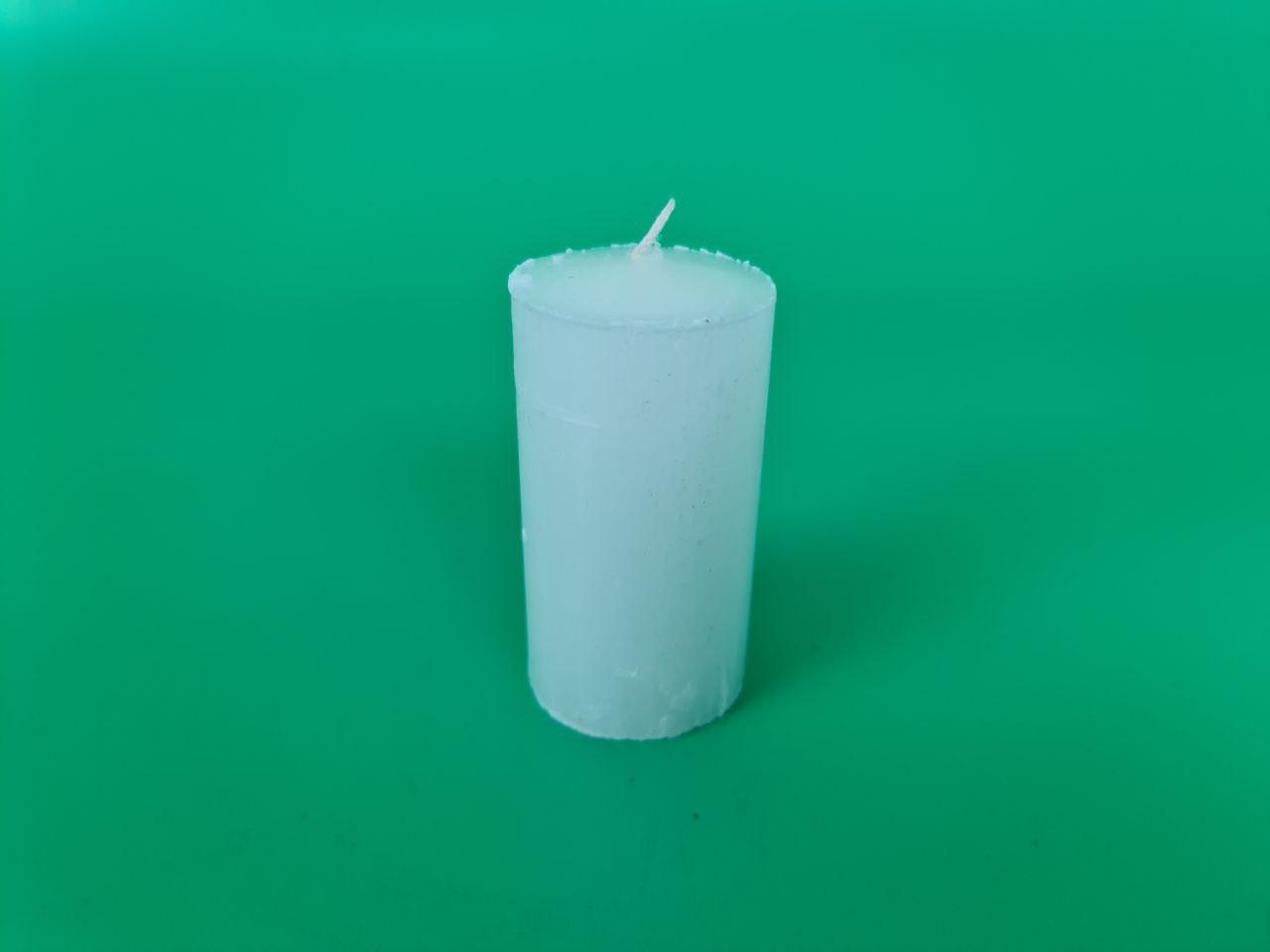 Велика свічка тривалого горіння 9см, Ø 5см, 0.16кг., парафінова, біла (1 шт.), фото 1