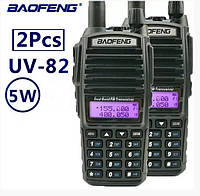 Рации Baofeng UV-82 5 Ватт + гарнитура - 2 комплекта