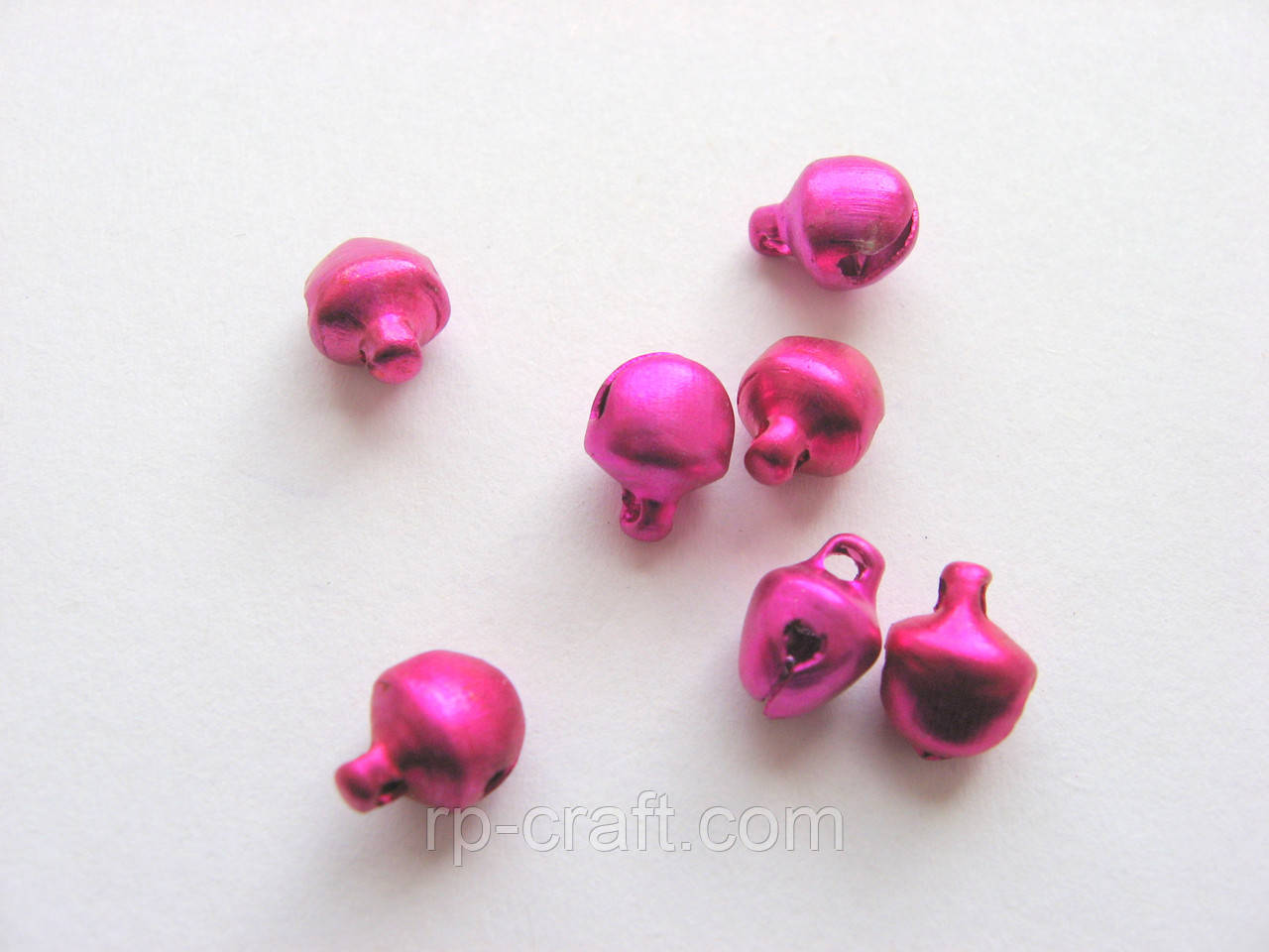 Бубончик металевий, яскраво-рожевий, 6 мм, фото 1
