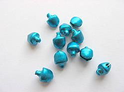 Бубончик металевий, блакитний, 6 мм