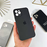 Силиконовый чехол на Айфон 11 Про с квадратными бортами | iPhone 11 Pro Dark grey (15)