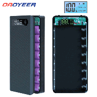 Корпус коробка Power Bank Case DIY M8, 8 x 18650 LCD 2xUSB, 1xTYPE-C, 2xLED