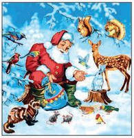 Серветка ТМ "Luxy" 33х33, 3 шари, 18 шт, "Дарунки для звірів"