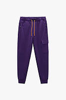 Штаны ZARA мужские спортивные фиолетовые с карманами