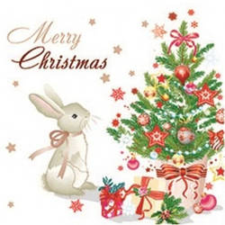 Серветка ТМ "La Fleur" 33х33, 2 кулі, 16 шт., "Святкова ялинка"