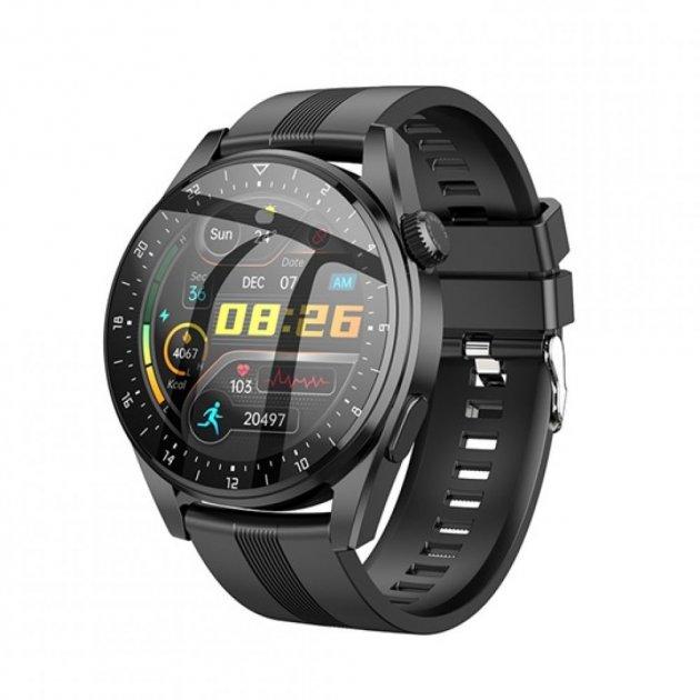 Чоловічий розумний смарт годинник Hoco Y9 (Чорний), фото 1