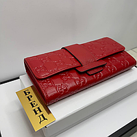 Женский кожаный кошелек Gucci, червоного кольору