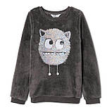 Дитячий флісовий світшот джемпер з паєтками H&M на дівчинку 1,5-2 роки - р.92, фото 2