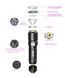 Ліхтар Boruit BC10 + Акумулятор 26650 (3600LM, 4000mAh, Cree XHP70.2 LED, IPX8, PowerBank), фото 4