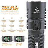 Ліхтар Boruit BC10 + Акумулятор 26650 (3600LM, 4000mAh, Cree XHP70.2 LED, IPX8, PowerBank), фото 7