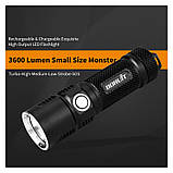 Ліхтар Boruit BC10 + Акумулятор 26650 (3600LM, 4000mAh, Cree XHP70.2 LED, IPX8, PowerBank), фото 9