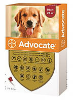 Адвокат для собак от 10 до 25 кг Advocate капли для собак (упаковка 3пипетки)