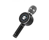 Потужний бездротовий мікрофон WS668, Мікрофон караоке з bluetooth динаміком, Мікрофон на акумуляторі