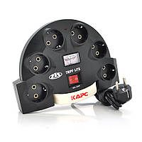 Мережевий фільтр KAPC-680, 220В, 10А, вольтметр, 6 розеток, вольтметр, 1.6м, White, Q30