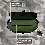 Напашник абдомінальний підсумок тактичний GUARDING зелена олива сумка під жилет на пояс з MOLLE, фото 4
