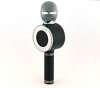 Аккумуляторный микрофон-караоке с подсветкой WS668, Портативный микрофон, Микрофон для пения