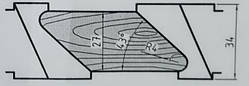 Фреза 125х32х34 для виготовлення фасадної дошки планкену