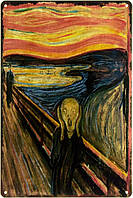 Металлическая табличка / постер "Эдвард Мунк (Крик) / Edvard Munch (The Scream)" 20x30см (ms-103669)