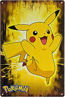 Металлическая табличка / постер "Покемон Пикачу / Pokemon Pikachu" 20x30см (ms-103675)