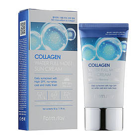 Зволожуючий сонцезахисний крем з колагеном Farmstay Collagen Water Full Moist Sun Cream SPF50+/ PA ++++ 45 г
