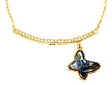 Кольє Xuping Позолота 18K з кристалами Swarovski "Доріжка Цирконій з Підвіскою Кристал Метелик" довжина 43-48, фото 2