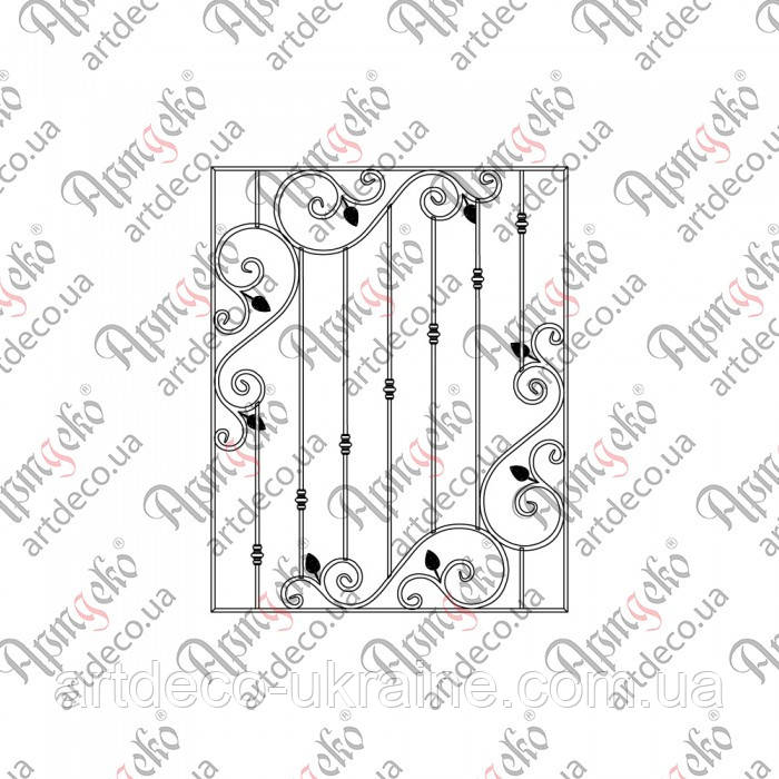 Ковані грати на вікна 1200х1400 КОМПЛЕКТ ЕЛЕМЕНТІВ, фото 1