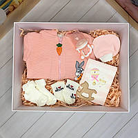 Подарочный набор на малыша 3-6-9-12 месяцев Baby Box "Зайчик" персик