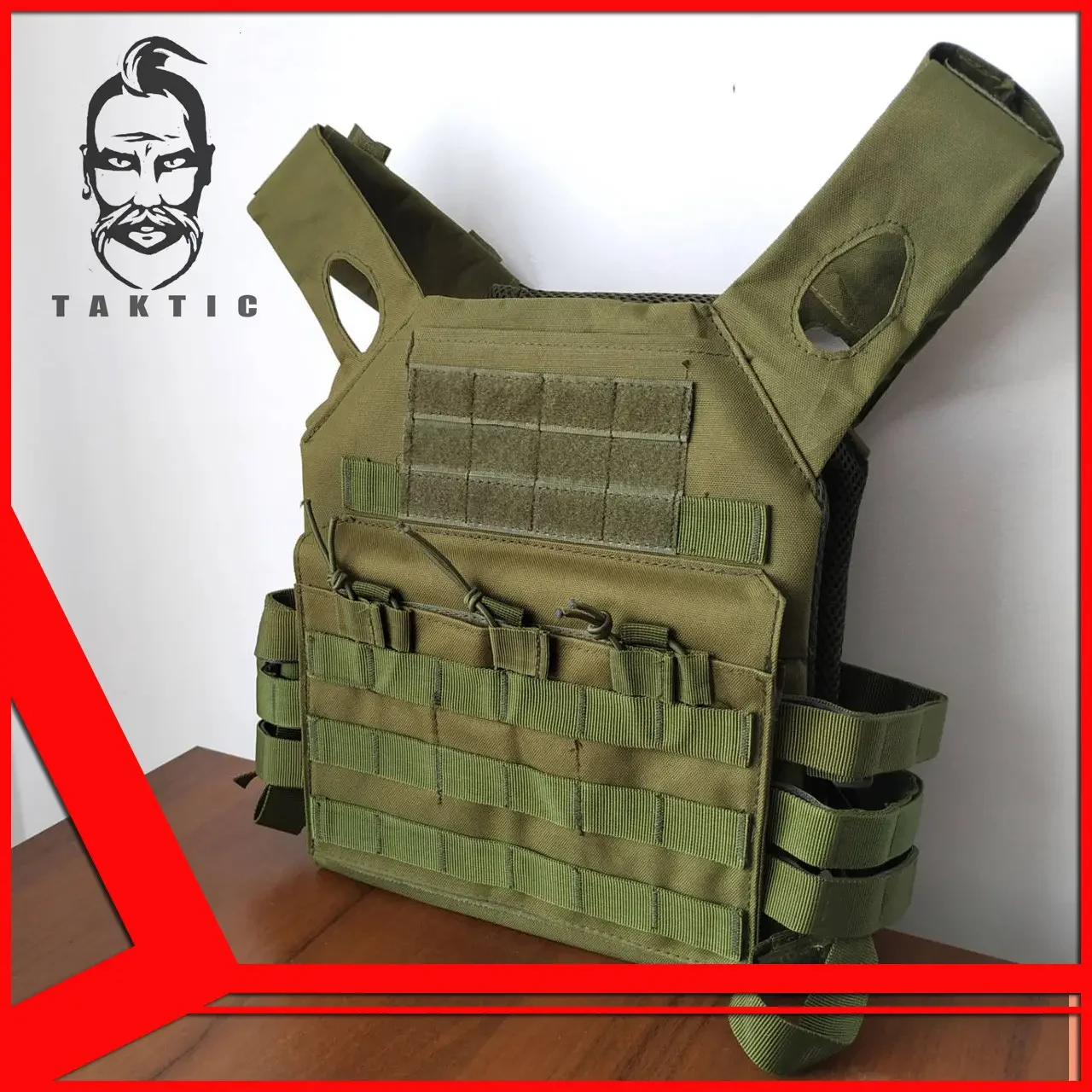 Плитоноска з системою Molle Plate Olive | плитоноска з підсумкими | чохол бронежелета