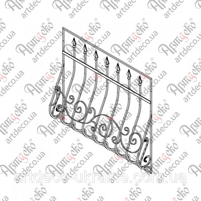 Ковані грати на вікна 1200х1110 КОМПЛЕКТ ЕЛЕМЕНТІВ, фото 1